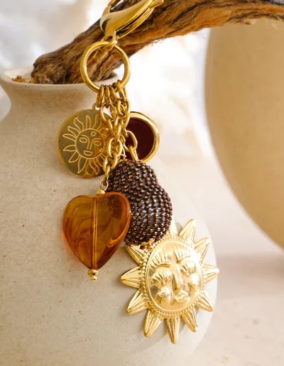 WP.Sunlit Heart Charm Keychain – Warm Expression.11