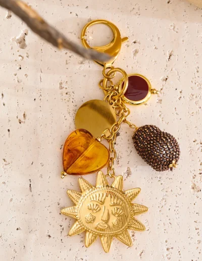 WP.Sunlit Heart Charm Keychain – Warm Expression.10