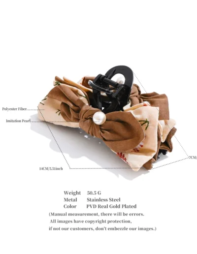 WP.Velvet Pearl Ribbon Hair Claw – Autumn Poise.4