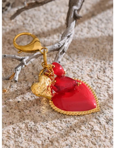 WP.Ruby Heart Drop Keychain – Love Statement.11