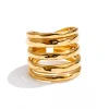 Golden Layered Geometry Ring – Distinctive Aura