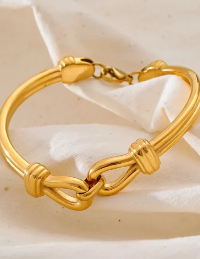WP.Golden Knot Cuff Bracelet – Subtle Strength.10