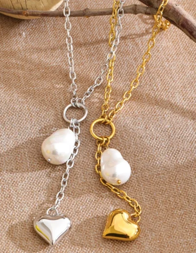WP.Baroque Pearl Heart Necklace – Graceful Drama.12