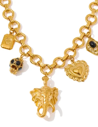 WP.Symbolic Elephant Heart Necklace – Meaningful Contrast.16