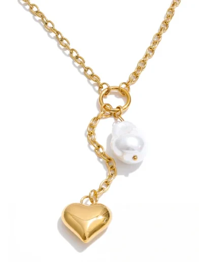 WP.Baroque Pearl Heart Necklace – Graceful Drama.13
