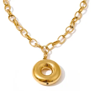 Golden Gentle Orbit Necklace – Sculpted Identity
