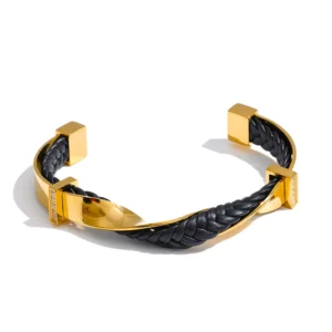 Golden Eclipse Weave Bracelet – Magnetic Intensity