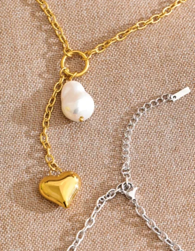 WP.Baroque Pearl Heart Necklace – Graceful Drama.10