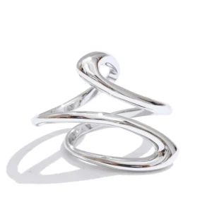 Platinum Fluid Intersect Ring – Layered Geometry