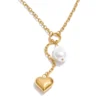 Golden Baroque Pearl Heart Necklace – Graceful Drama