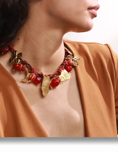 WP. Golden Burgundy Amulet – Artful Ornament.12