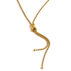 Golden Endless Knotfall Necklace – Fluid Attraction