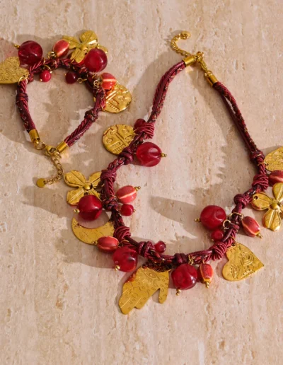 WP. Golden Burgundy Amulet – Artful Ornament.14