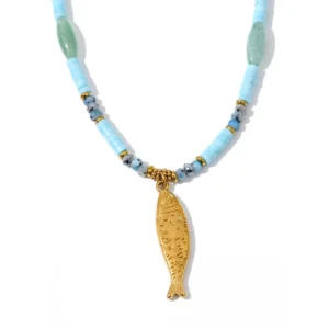 Golden Lagoon Silverfin Necklace – Breezy Stillness