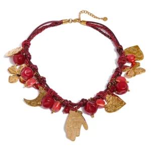 WP. Golden Burgundy Amulet – Artful Ornament.19