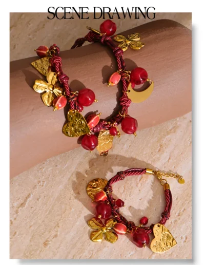 WP. Golden Burgundy Amulet – Artful Ornament.6